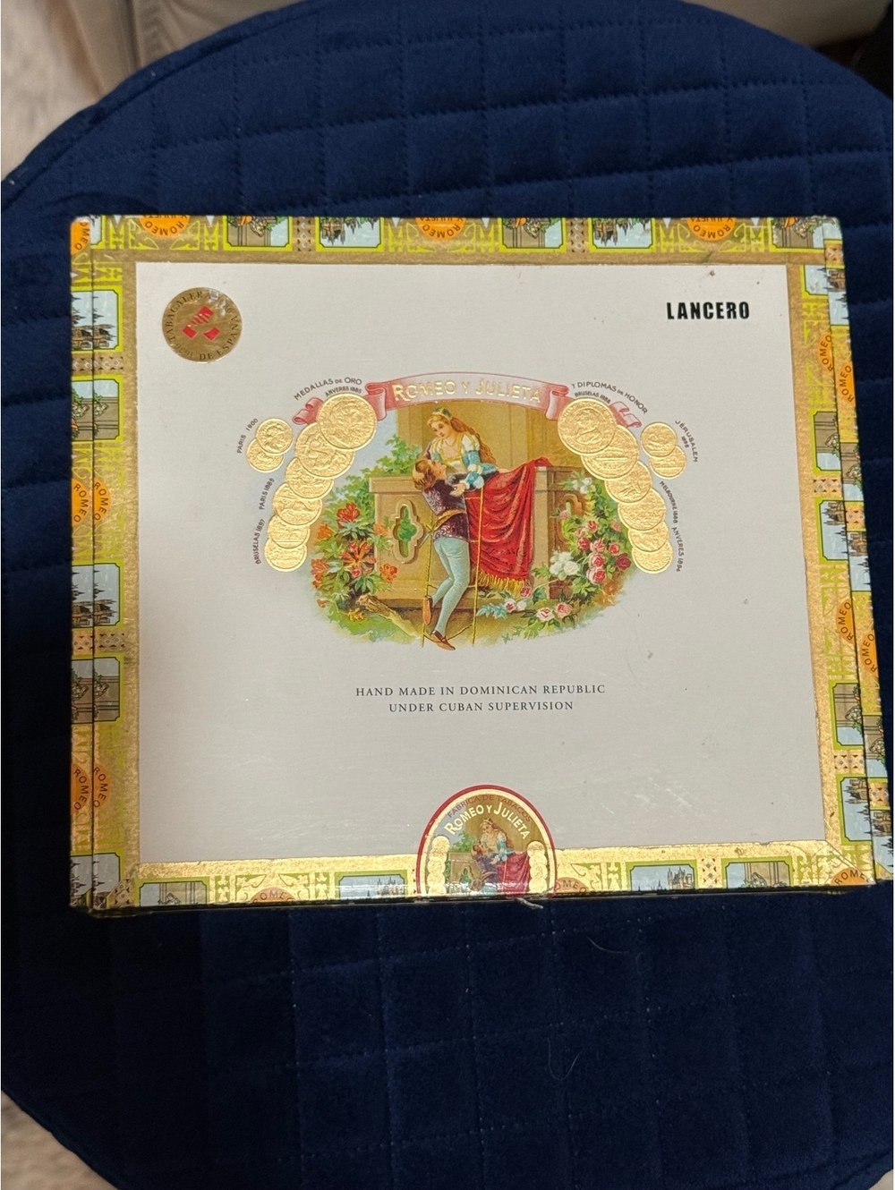 Vintage Romeo y Julieta Lancero Empty Wooden Cigar Box Dominican Republic